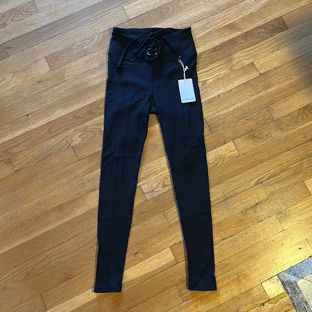 YEAR OF OURS | Ribbed Football Leggings in Black